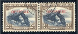 OFFICIALS 1945-50 2d Blue & Brown Horizontal Pair, FU With Part Gobabis D/stamp; Fine & Scarce. SG.O81, Cat. &po - Sonstige & Ohne Zuordnung