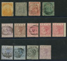 NEVIS 1862 4d & 6d U, 1866-76 1s Blue Green U, 1879-80 CCC 1d Lilac U, 2½d Unused, 1882-90 1d Carmine U (1) & - Other & Unclassified