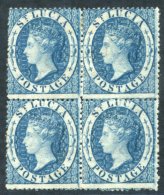 1860 (Dec) Wmk Small Star, Perf 14 To 16, 4d Blue Block Of Four, Unused With Part Or Large Part O.g, Centred To Upper Le - Sonstige & Ohne Zuordnung