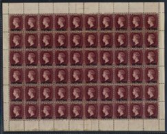 1893-94 5d On 6d Deep Lake Complete M Sheet Of 60, Some Separation Rejoined With Hinges (approx. 50+ UM) Incl. Variety S - Sonstige & Ohne Zuordnung