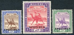 1902-21 Colour Trials 1m In Green & Violet, 1m In Blue & Brown, 1p In Mauve & Red, Perforated On Gummed Un-w - Sonstige & Ohne Zuordnung