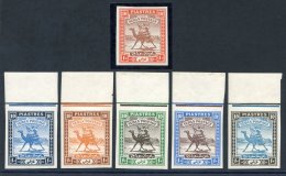 1927-41 SG Wmk 10p Six Different Colour Trials Imperf On Ungummed Paper, Five Matching Top Marginals. Lovely Lot. (6) - Sonstige & Ohne Zuordnung