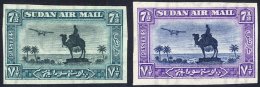 1931-37 Air 7½p Two Imperf Plate Proofs On Wmkd Paper, One As Issued Colours, Other In Blue & Violet. (2) - Sonstige & Ohne Zuordnung