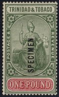 1921-22 £1 Green & Carmine, Fine, Optd SPECIMEN, SG.215s. (1) - Other & Unclassified