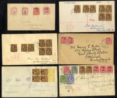 1918-25 Covers (6) Addressed To USA (4), Canada & GB Each With Multiple Frankings Of War Tax Stamps. - Sonstige & Ohne Zuordnung