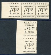 1896 (Nov) 4a Strip Of Three & A Vertical Pair, Both With Margin At Left & With One Showing Variety Small 'O' In - Sonstige & Ohne Zuordnung