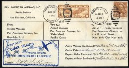 1935 Aug 13th PAA Survey Flights Honolulu - Midway - Wake - San Francisco Company Cover With Full Manuscript Authenticat - Sonstige & Ohne Zuordnung