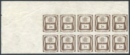 1968 Revenue 2n Brown (Barefoot B12) IMPERFORATE Block Of Twelve With Large Selvedge At Left Side, Some Usual Gum Creasi - Sonstige & Ohne Zuordnung
