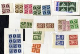 KGV-QEII UM Range In Packets With Many Blocks Of Four/multiples Incl. 1937 Dark Colours Set (excl. 3d & 4d) M Blocks - Other & Unclassified