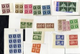 KGV-QEII UM Range In Packets With Many Blocks Of Four/multiples Incl. 1937 Dark Colours Set (excl. 3d & 4d) M Blocks - Altri & Non Classificati