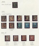 1840-1887 SMALL COLLECTION ON LEAVES From 1840 1d Three Margined (thinned), 1841 1d (7), 2d (3), Few Perf Line Engraved - Otros & Sin Clasificación