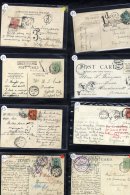 Box Containing 185 Mainly Edwardian Postcards Collected For Their Postmark Interest Incl. Postage Due Marks, Exhibition - Other & Unclassified