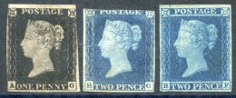 1840 1d & 2d & 1841 2d Trio Of Rare Stamps, That Appear To Be M Examples, Although These Are Cleaned, Re-gummed - Sonstige & Ohne Zuordnung