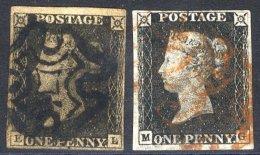 UNPLATED LL (soiled), Clear To Large Margins, Black Maltese Cross, MG With Good Margins, Red MC & Horizontal Crease. - Other & Unclassified