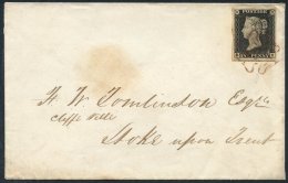 1840 May 15th Envelope Addressed To Stoke Upon Trent, Franked Pl.1a RK, Good To Large Margins, Tied By VF Red MC (leavin - Sonstige & Ohne Zuordnung
