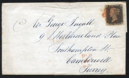 1840 July 10th Cover From Epping To Camberwell, Franked Pl.3 EH Four Good Margins, Tied Fine Red MC, Despatch & Rece - Other & Unclassified