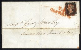 1840 July 25th Cover Used In London, Franked Pl.3 JI, Four Margin Example, Tied By A Red MC & Additionally Tied By T - Sonstige & Ohne Zuordnung