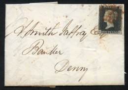 1840 Nov 6th Cover From Stirling To Denny Franked Pl.4 OF, Good To Large Margins Tied By Red MC, Reverse Bears Despatch - Other & Unclassified