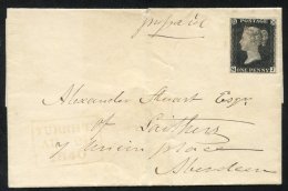 1840 Aug 27th Cover From Turriff To Aberdeen Franked Pl.4 QJ Good To Large Margins, Tied Faint Red MC. - Other & Unclassified