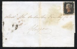 1841 Feb 10th Cover From Stirling To Glasgow Franked Pl.7 OL, Good To Large Margined Example Cancelled By A Slight Smudg - Sonstige & Ohne Zuordnung