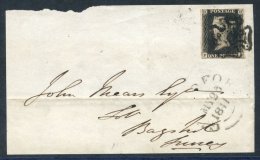 Plate 10 FI, Four Margined Example Tied To A Cover Front By A Black MC, Dated May 25th 1841. - Other & Unclassified