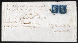 1841 July 11th Wrapper To Fareham, Franked Pl.1 QI/QL Horizontal Pair With Good To Large Margins, Tied By Two Crisp Blac - Sonstige & Ohne Zuordnung