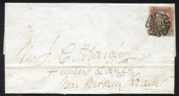 1842 Entire Letter From Perth To Birmingham, Franked Penny Red Pl.18 HC, Four Good Margins, Tied By The Distinctive PERT - Sonstige & Ohne Zuordnung