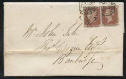 1843 Entire Letter From Dublin To Banbridge, Franked 1d Red-brown Pl.36 Pair QA/QB, Close To Large Margins, Tied By Thre - Sonstige & Ohne Zuordnung