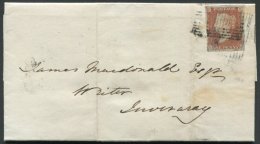 1846 Cover From Oban To Inverary Franked 1d Red Brown Pl.61 SG, Tied By Two Cancels - '183' Of Inverary In Black & ' - Other & Unclassified