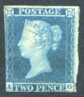 Plate 3 AG, Three Good Margins, Left Side Cut Into With Large Part O.g. Some Creasing, Still A Good Space Filler. SG.14 - Other & Unclassified