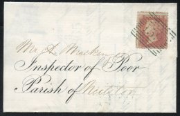 1857 Cover Used Locally In Glasgow, Franked 1d Stars, Tied By A Very Fine Scots Numeral Cancel '159' Of Glasgow In BLUE- - Other & Unclassified