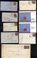 SPOON CANCELLATIONS 1854-58 Range Of Covers With 1d Stars Frankings With Various Spoon Cancels Comprising Birmingham (5) - Other & Unclassified