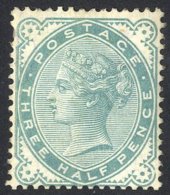 1880 1½d Colour Trial In Blue-green Printed On Gummed Paper Wmk Crown, P.14, Single Pulled Perf Upper Left O/w Fi - Other & Unclassified