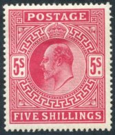 1902 5s Bright Carmine M, SG.263. (1) Cat. £450 - Other & Unclassified