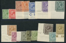 1912 Defin Set, UM Incl. 9d Olive (9 Vals Are Marginals), SG.351/396. - Other & Unclassified