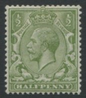 1912 ½d Cyprus Green, Fine M Example Of This Rare Shade With Wonderful Fresh Colour & Excellent Fluorescence, - Other & Unclassified