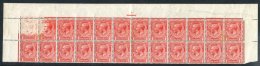 1912 1d Bright Scarlet - Top Two Rows Of 24 Stamps With Margins, All UM (hinged In Margin), Some Minor Gum Tones, Shows - Other & Unclassified