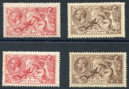 1913 Waterlow 5s Pale Rose Carmine M Example, Centred Low Few Blunt Perfs At Base, 1918 Bradbury 2/6d M, 5s M Tones, 193 - Other & Unclassified