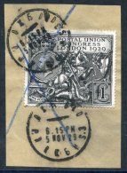 1929 £1 PUC On A Piece, Tied By Oxford Parcels 5.Nov.1929 C.d.s's (2)  Blue Crayon, Small Faults At Top Left. - Altri & Non Classificati