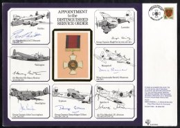 ROYAL AIR FORCE Multi Signed Illustrated Commemorative Covers (15) Regarding Medals/decorations, Each Bearing 7 Or 8 Sig - Sonstige & Ohne Zuordnung