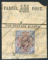 BOARD OF TRADE C1902 KEVII 9d, Perfin, Tied In A Part Parcel Post Label By A C.d.s. Rare. (1) - Autres & Non Classés