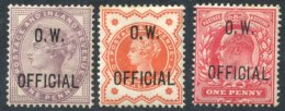 O.W OFFICIAL 1896 ½d Vermilion, 1d Lilac & 1902 1d Scarlet, All Fine M, SG,O31, O33 & O37. (3) Cat. &poun - Sonstige & Ohne Zuordnung