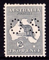 Australia 1915 Kangaroo 2d Grey Die 1 3rd Watermark Perf OS MH - Ungebraucht