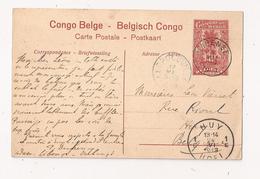 Carte Postale Entier Départ LIBENGE Passage LEOPOLVILLE Arrivée HUY 1913 - Stamped Stationery