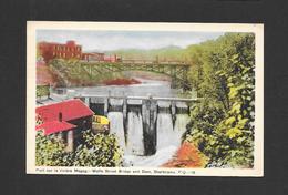 SHERBROOKE - QUÉBEC - PONT SUR LA RIVIÈRE MAGOG - WOLFE STREET BRIDGE AND DAM - BEAU TIMBRE - PAR PECO - Sherbrooke