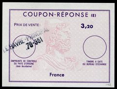 FRANCE  French Reply Coupon  /  Coupon Réponse Régime Français - Antwoordbons