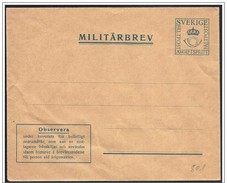 Svezia/Suède/Sweden: Intero, Stationery, Entier, Franchigia Militare, Free Military, Franchise Militaire - Militaire Zegels