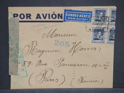 ESPAGNE - Enveloppe Pour Paris En 1938 Avec Censure - L 6961 - Bolli Di Censura Repubblicana