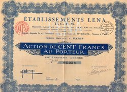 VP9748 - PARIS 1924 - Action - Etablissements LENA - U.C.F.S. - Industry