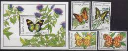 SIERRA LEONE Papillons. Butterflies, Mariposas(Yvert N° 1021/24+BF 109) Neuf Sans Charniere **. MNH - Papillons